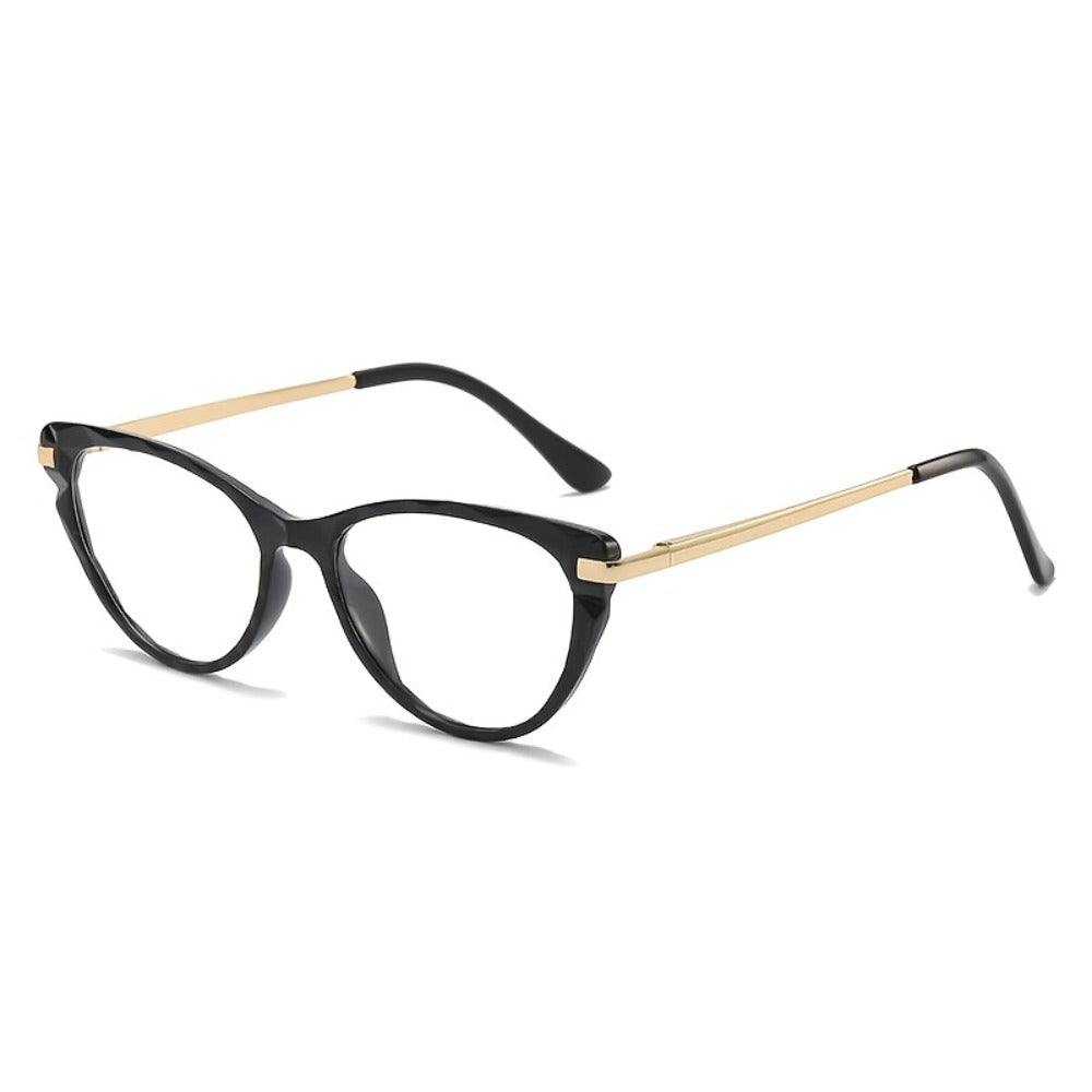 Reading Glasses - Cat Eye for Women HD Lenses Retro Design Spring Temple Pink Leopard Black - product detail view 5