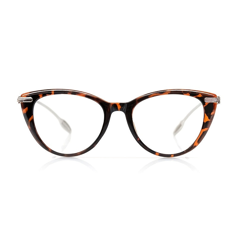 Reading Glasses - Cat Eye for Women HD Lenses Retro Design Spring Temple Pink Leopard Black - product detail view 6