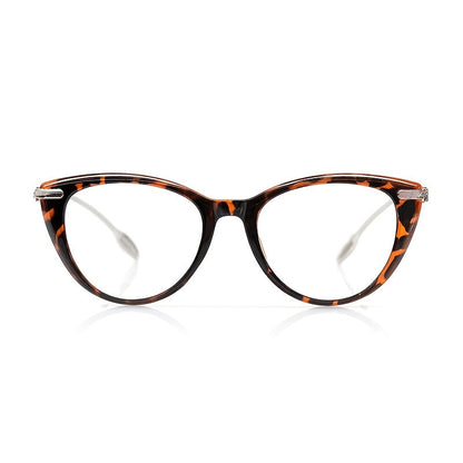 Reading Glasses - Cat Eye for Women HD Lenses Retro Design Spring Temple Pink Leopard Black - product detail view 6