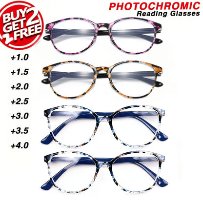 Reading Glasses - Colorful for Women 4 Pack Spring Hinge Square Round Frame Blue Purple - product detail view 8
