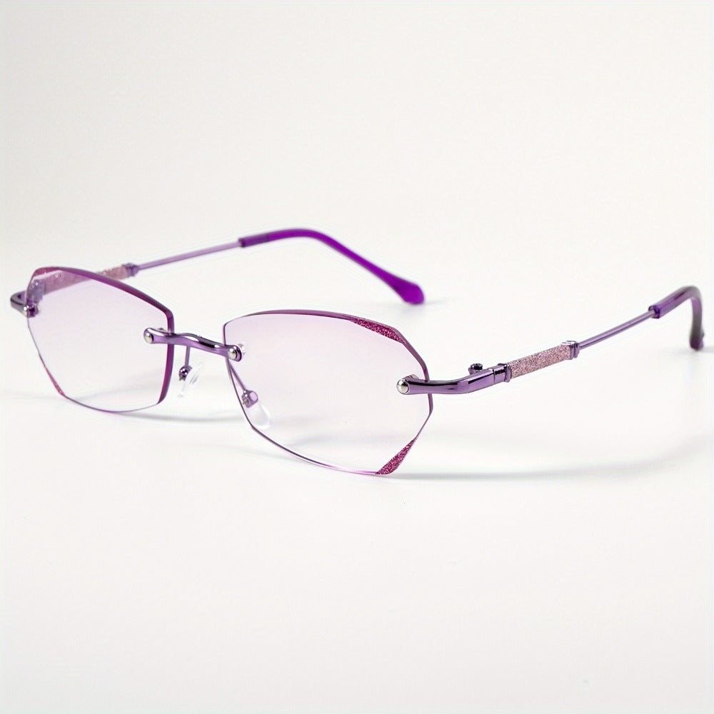 Reading Glasses - Diamond Women 3 Pack Rimless Diamond-Inlaid Edge Anti-Glare PC Lens - product detail view 11