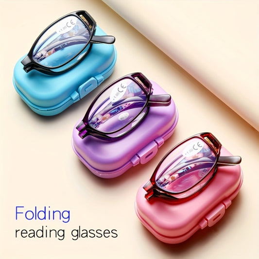 Reading Glasses - Folding 3 Pack Unisex Portable Compact Elegant Business Style Mixed Colors - main product view
