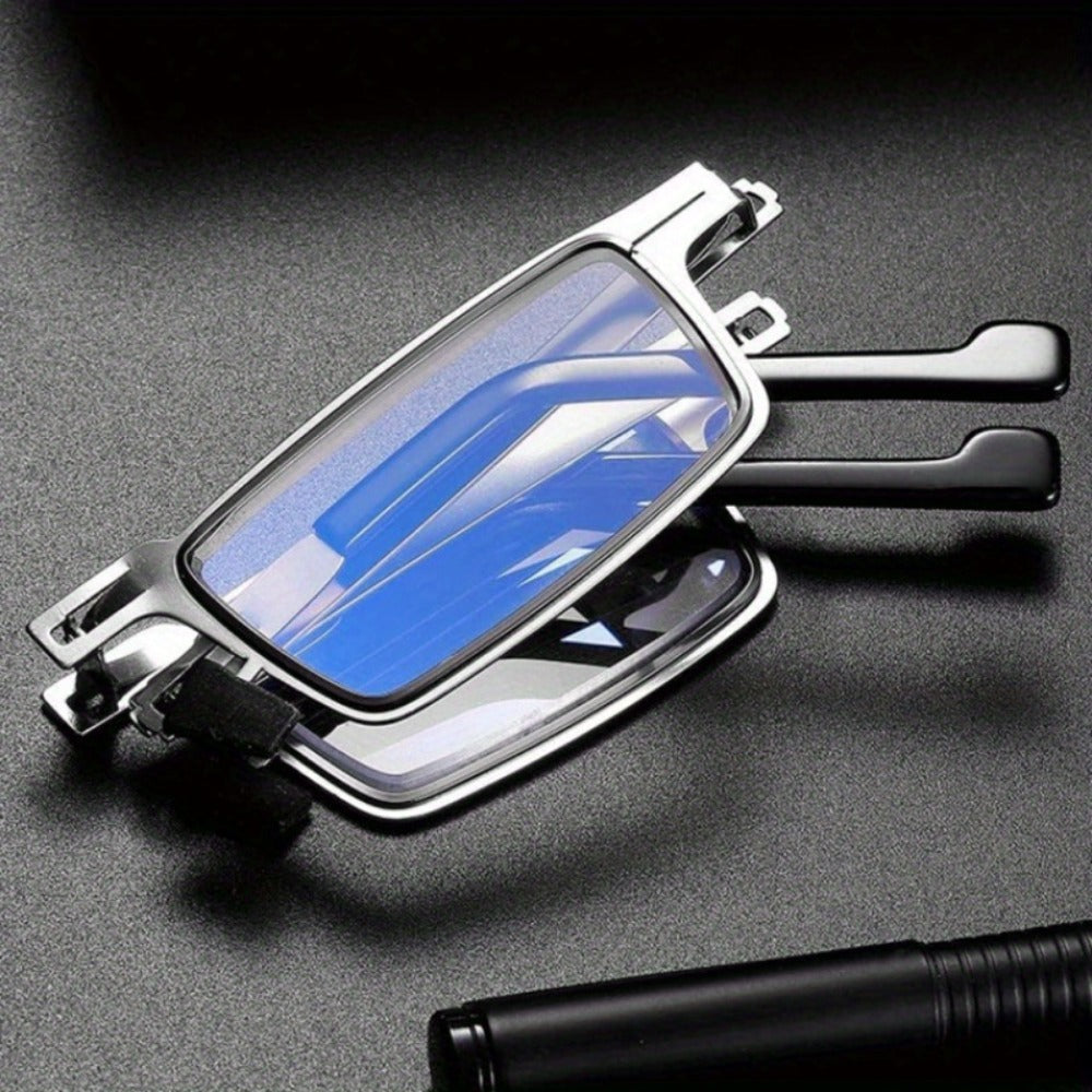 Reading Glasses - Folding Blue Light Blocking 2 Pairs with Case Stainless Steel Frame HD - product detail view 6