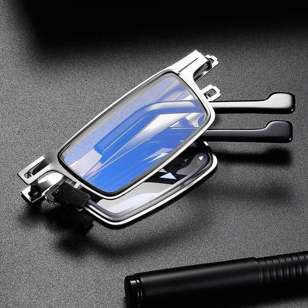 Reading Glasses - Folding Blue Light Blocking 2 Pairs with Case Stainless Steel Frame HD - product detail view 7