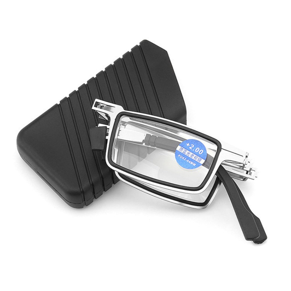 Reading Glasses - Folding Blue Light Blocking 2 Pairs with Case Stainless Steel Frame HD - product detail view 8
