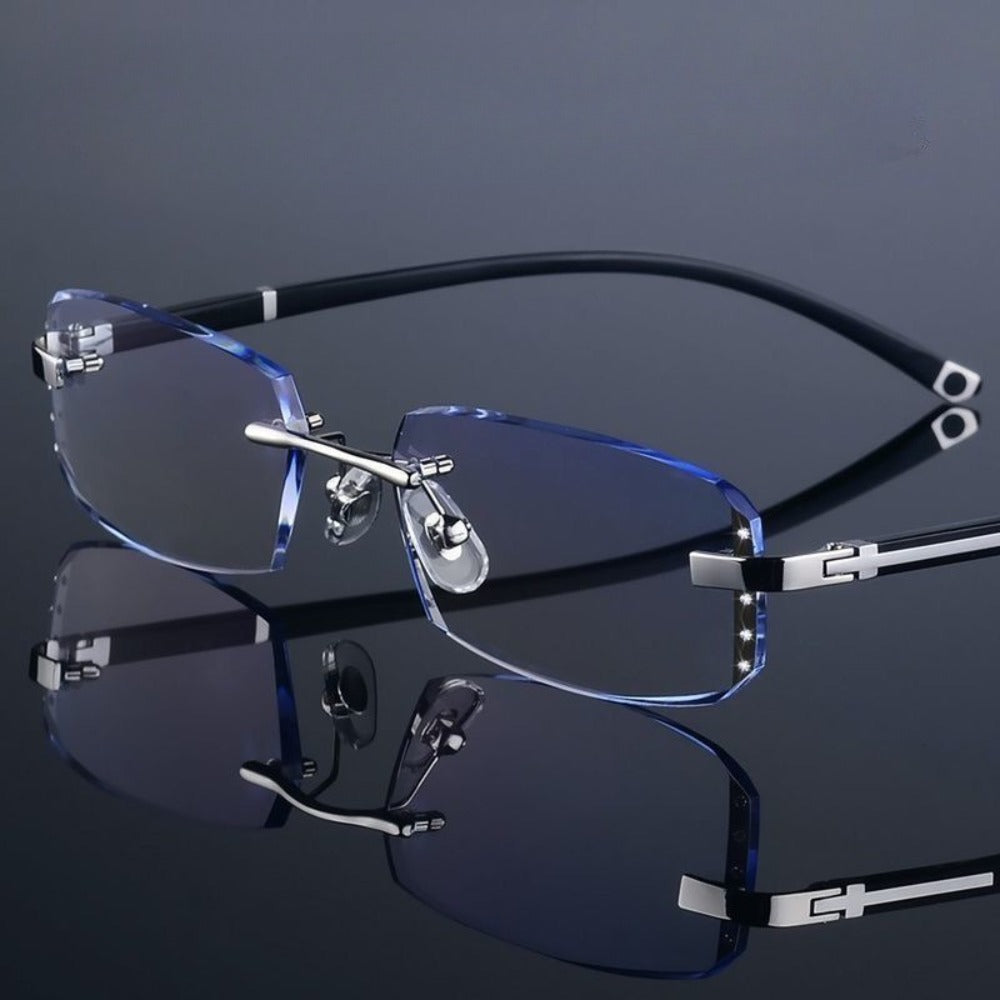 Reading Glasses - Frameless for Men Women Retro Elegant Lightweight Eyewear for , Phone & - product detail view 2