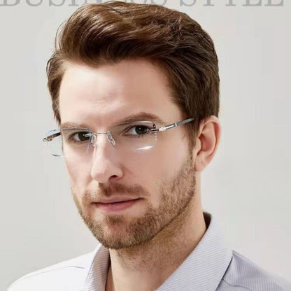 Reading Glasses - Frameless for Men Women Retro Elegant Lightweight Eyewear for , Phone & - product detail view 5