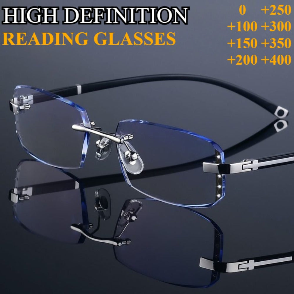Reading Glasses - Frameless for Men Women Retro Elegant Lightweight Eyewear for , Phone & - product detail view 6