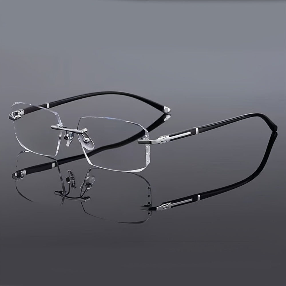 Reading Glasses - Frameless for Men Women Retro Elegant Lightweight Eyewear for , Phone & - product detail view 7