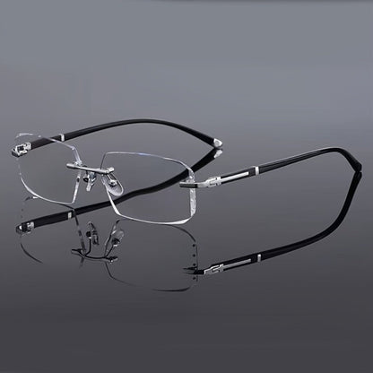 Reading Glasses - Frameless for Men Women Retro Elegant Lightweight Eyewear for , Phone & - product detail view 7