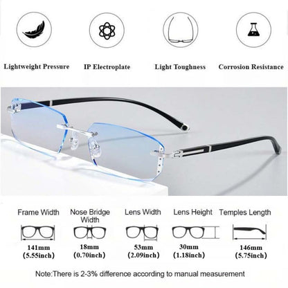 Reading Glasses - Frameless for Men Women Retro Elegant Lightweight Eyewear for , Phone & - product detail view 8