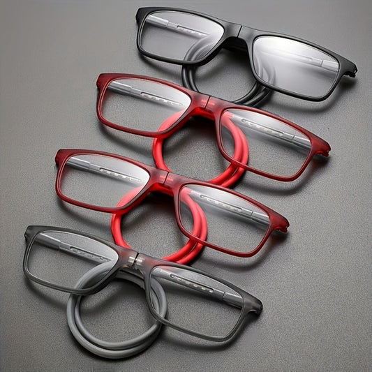 Reading Glasses - Magnetic 4-Pack Foldable Presbyopic Neck Hanging , Ultra-Light Square - main product view