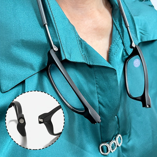 Reading Glasses - Magnetic 4-Pack Foldable Presbyopic Neck Hanging , Ultra-Light Square - product detail view 2