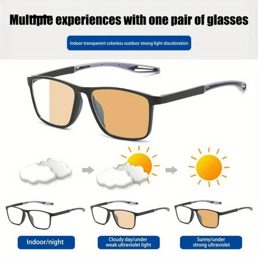 Reading Glasses - Photochromic TR90 Sport Frame Ultralight UV Protection for Men Women - product detail view 2