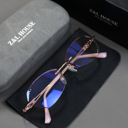 Reading Glasses - for Women Pink Rhinestone, Elegant Mirror Leg Magnifying Readers +1.0 to - main product view