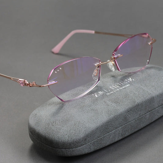 Reading Glasses - for Women Pink Rhinestone, Elegant Mirror Leg Magnifying Readers +1.0 to - product detail view 2