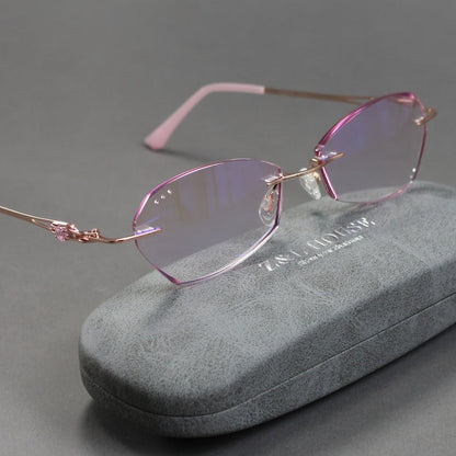Reading Glasses - for Women Pink Rhinestone, Elegant Mirror Leg Magnifying Readers +1.0 to - product detail view 2