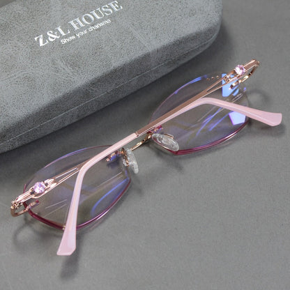 Reading Glasses - for Women Pink Rhinestone, Elegant Mirror Leg Magnifying Readers +1.0 to - product detail view 3