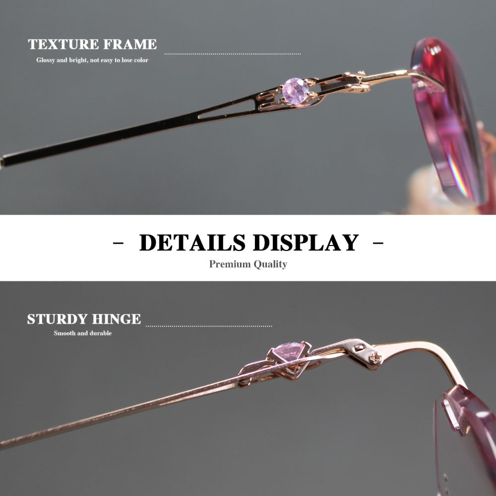 Reading Glasses - for Women Pink Rhinestone, Elegant Mirror Leg Magnifying Readers +1.0 to - product detail view 5