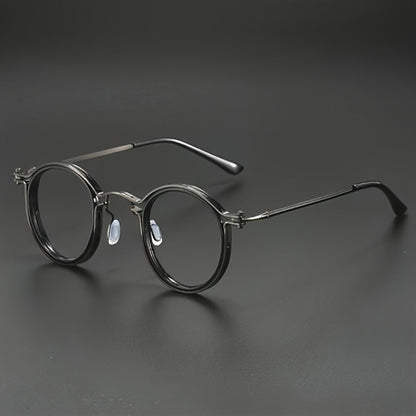 Reading Glasses - Retro Round Metal Frame HD Anti-Glare Lenses with Case, Unisex Vintage - product detail view 5