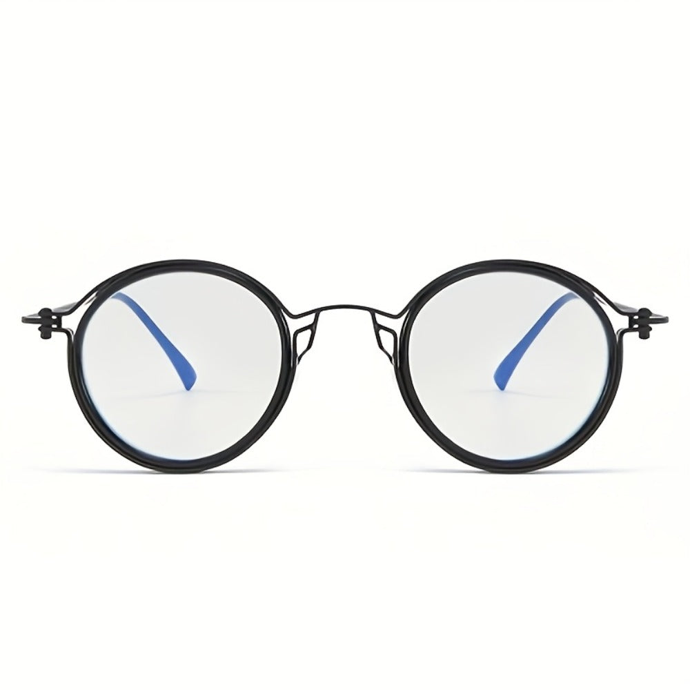 Reading Glasses - Retro Round Metal Frame HD Anti-Glare Lenses with Case, Unisex Vintage - product detail view 9