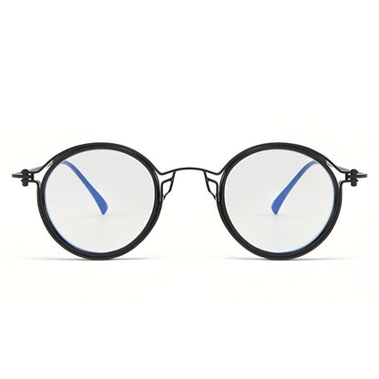 Reading Glasses - Retro Round Metal Frame HD Anti-Glare Lenses with Case, Unisex Vintage - product detail view 9