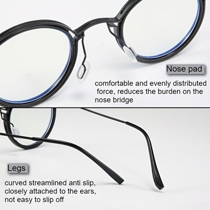 Reading Glasses - Retro Round Metal Frame HD Anti-Glare Lenses with Case, Unisex Vintage - product detail view 10