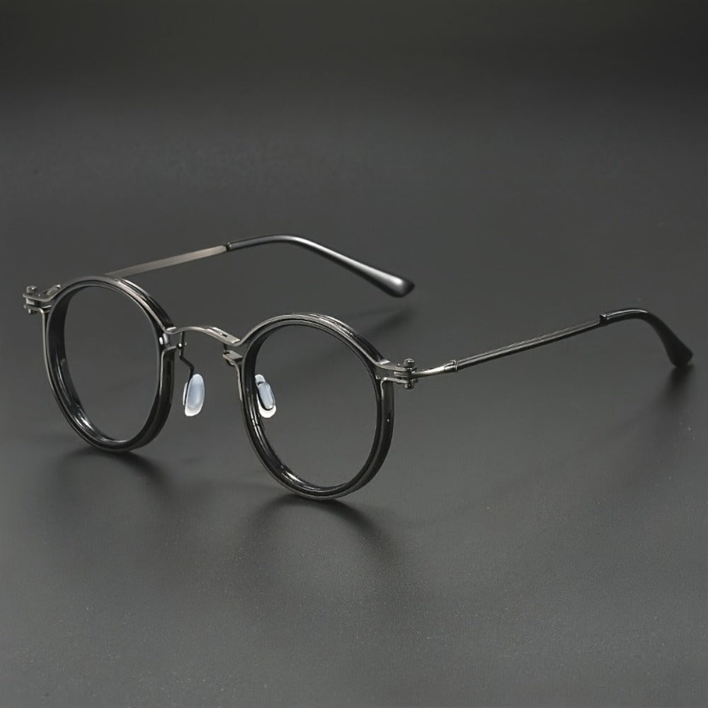 Reading Glasses - Retro Round Metal Frame HD Anti-Glare Lenses with Case, Unisex Vintage - product detail view 12