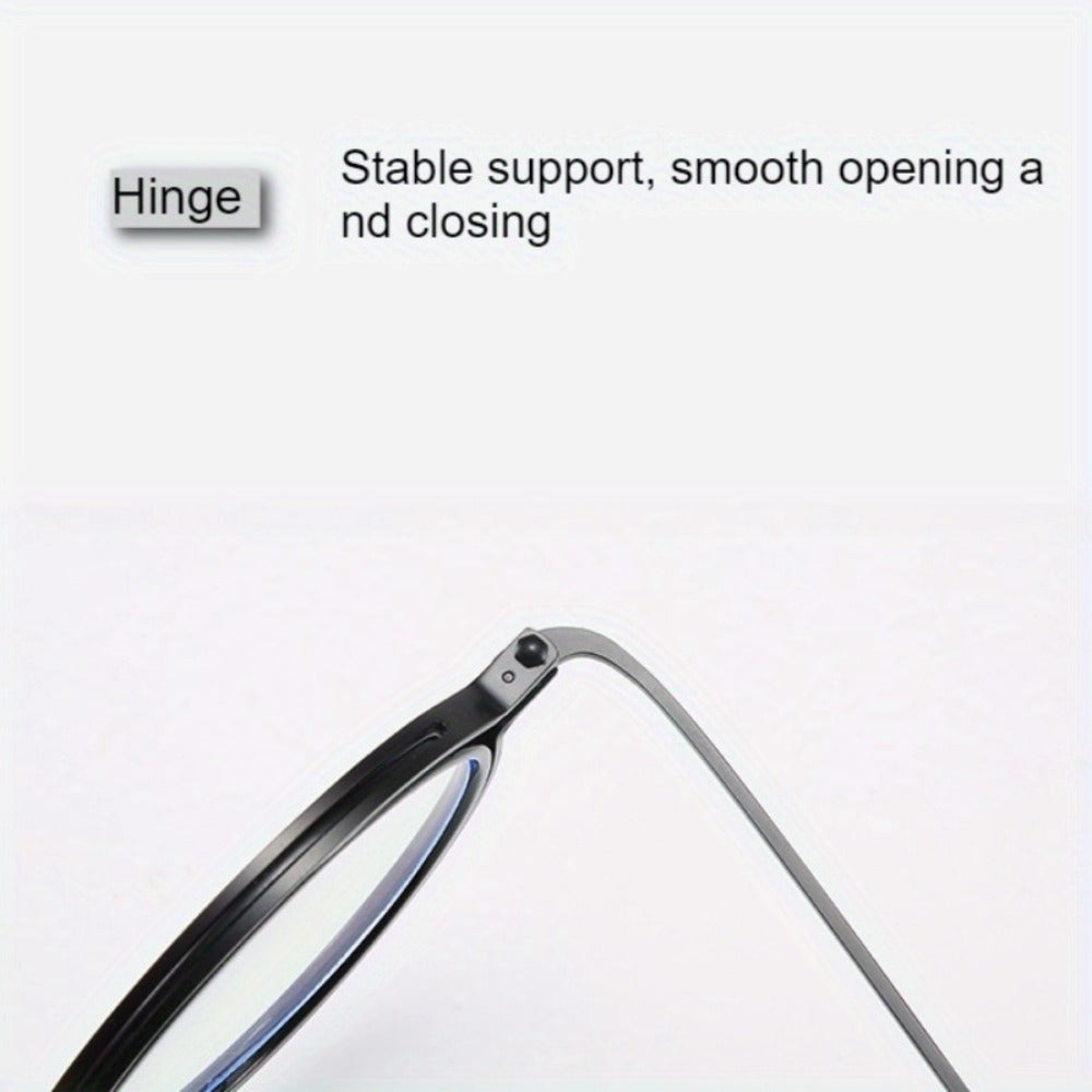 Reading Glasses - Retro Round Metal Frame HD Anti-Glare Lenses with Case, Unisex Vintage - product detail view 14