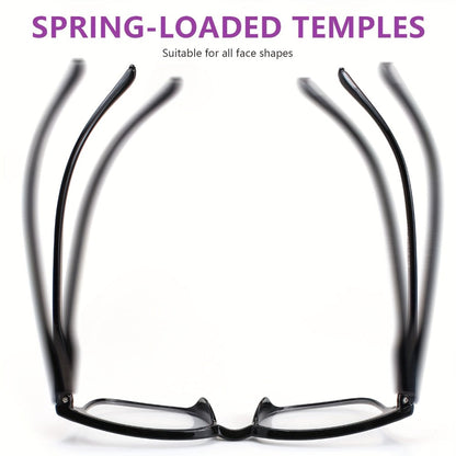 Reading Glasses - Small Rectangle Spring Hinge Lightweight PC Lens Unisex Classic Stylish - product detail view 4