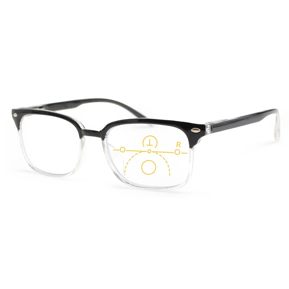 Reading Glasses - Small Rectangle Spring Hinge Lightweight PC Lens Unisex Classic Stylish - product detail view 5