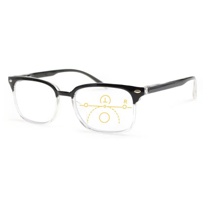 Reading Glasses - Small Rectangle Spring Hinge Lightweight PC Lens Unisex Classic Stylish - product detail view 5