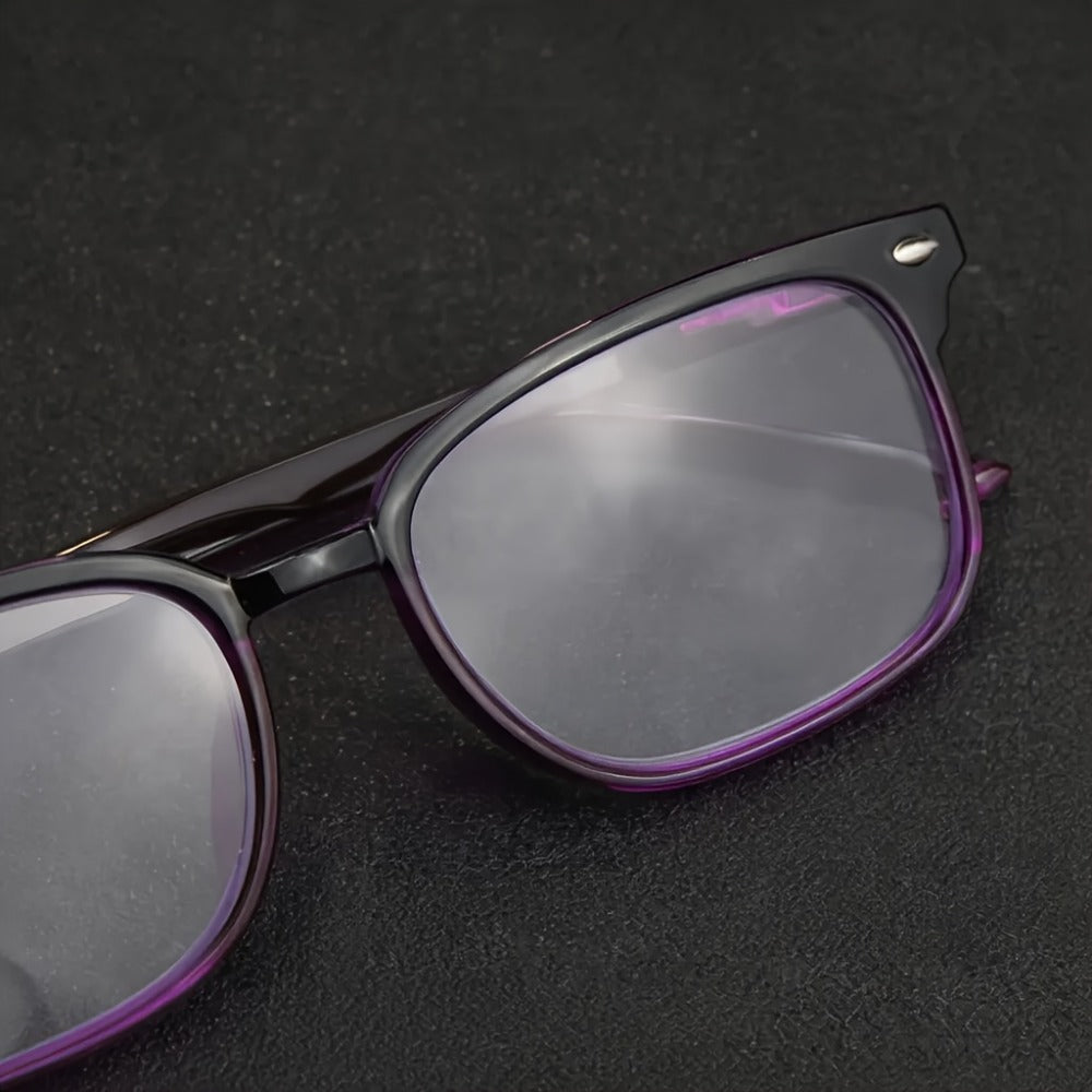 Reading Glasses - Small Rectangle Spring Hinge Lightweight PC Lens Unisex Classic Stylish - product detail view 6