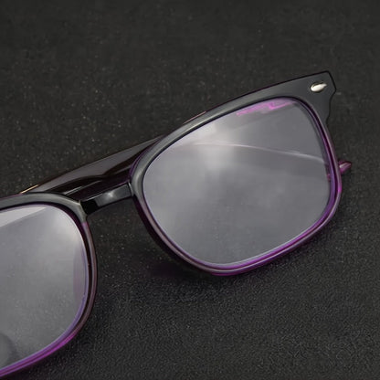 Reading Glasses - Small Rectangle Spring Hinge Lightweight PC Lens Unisex Classic Stylish - product detail view 6