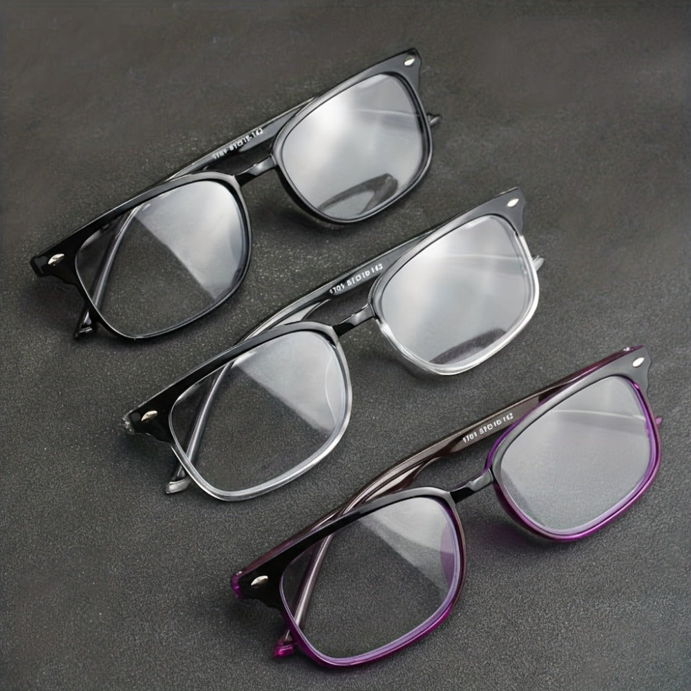 Reading Glasses - Small Rectangle Spring Hinge Lightweight PC Lens Unisex Classic Stylish - product detail view 9