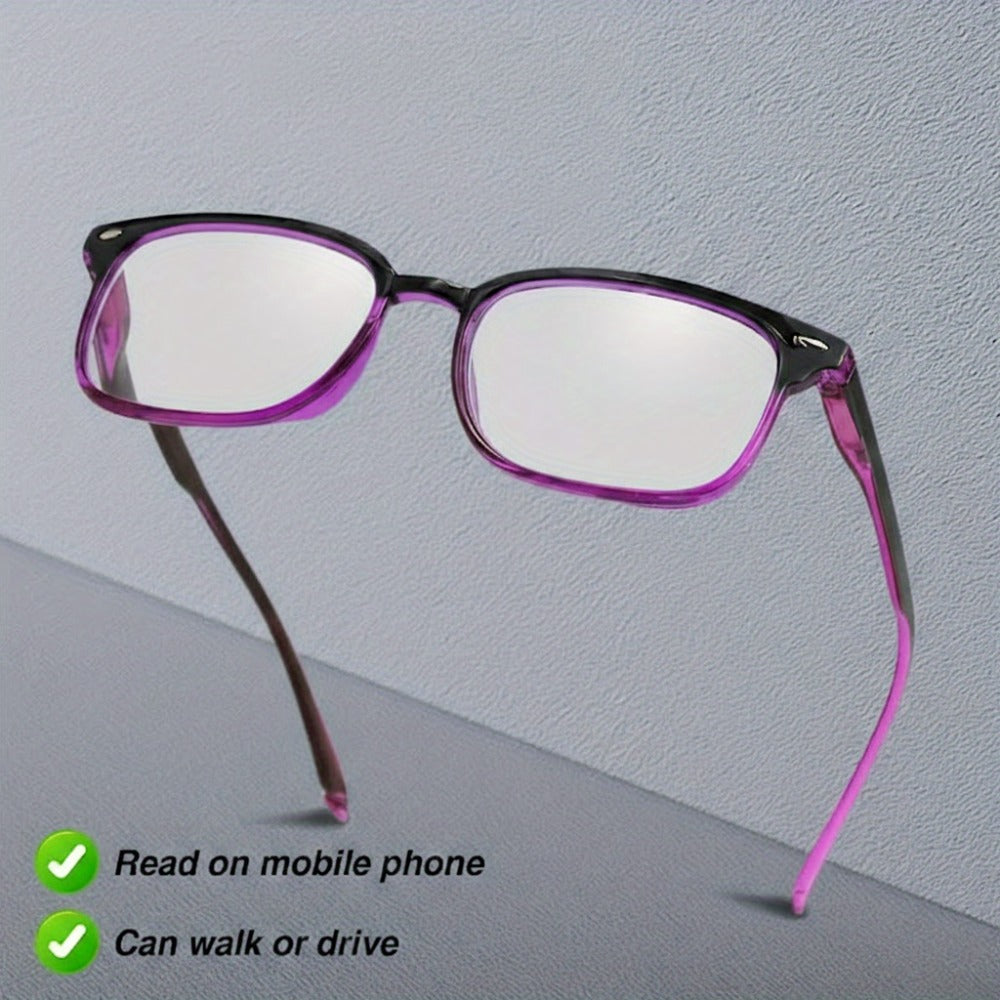 Reading Glasses - Small Rectangle Spring Hinge Lightweight PC Lens Unisex Classic Stylish - product detail view 10