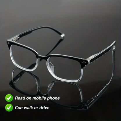 Reading Glasses - Small Rectangle Spring Hinge Lightweight PC Lens Unisex Classic Stylish - product detail view 11