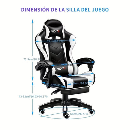 Reclining Faux Leather Gaming Chair with High Back and Footrest for Home Office detail image - detail view 10