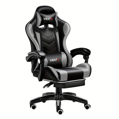 Reclining Faux Leather Gaming Chair with High Back and Footrest for Home Office detail image - detail view 5