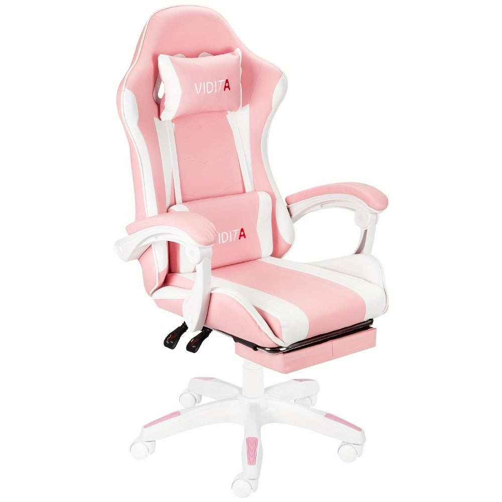 Reclining Faux Leather Gaming Chair with High Back and Footrest for Home Office detail image - detail view 7