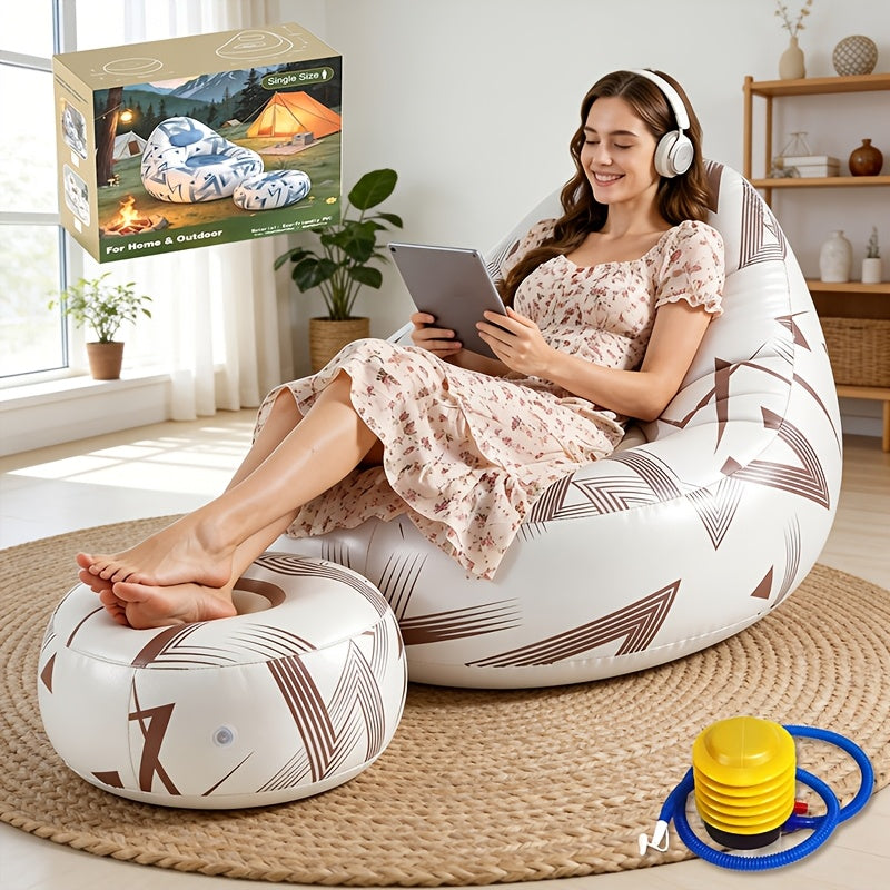 Inflatable Sofa shown in the Coffee Color (Space Series) option