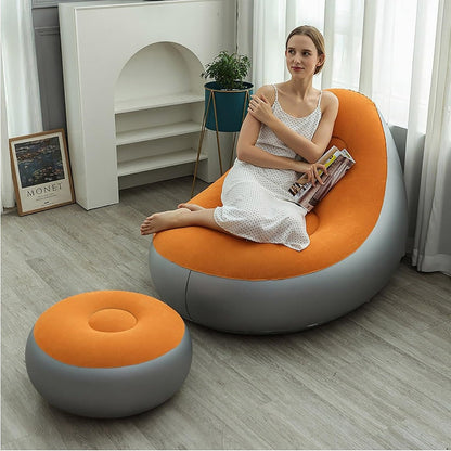 Reclining Inflatable Sofa with Adjustable Backrest and Tool-Free Assembly for Living Room detail image - detail view 12