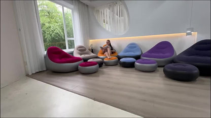 Reclining Inflatable Sofa with Adjustable Backrest and Tool-Free Assembly for Living Room detail image - detail view 13