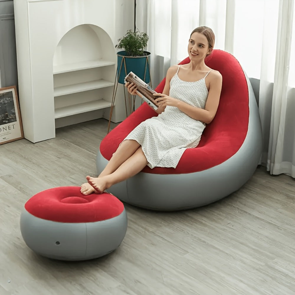 Reclining Inflatable Sofa with Adjustable Backrest and Tool-Free Assembly for Living Room detail image - detail view 15