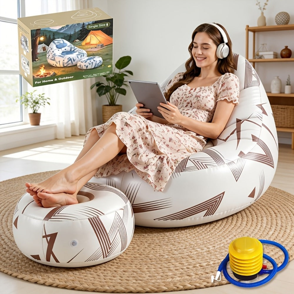 Reclining Inflatable Sofa with Adjustable Backrest and Tool-Free Assembly for Living Room detail image - detail view 3