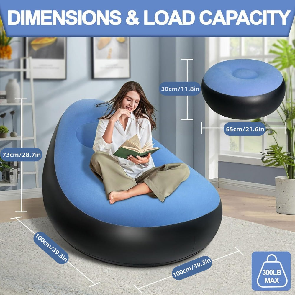 Reclining Inflatable Sofa with Adjustable Backrest and Tool-Free Assembly for Living Room detail image - detail view 4