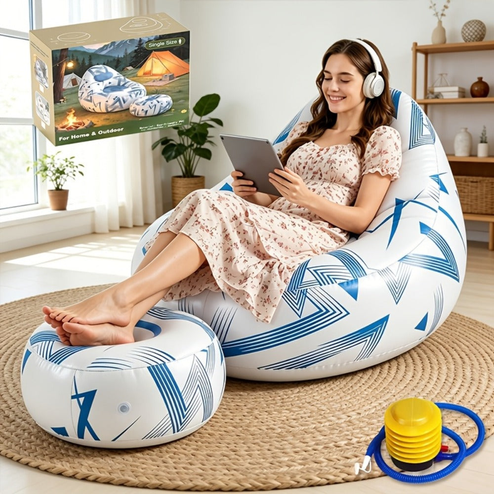 Reclining Inflatable Sofa with Adjustable Backrest and Tool-Free Assembly for Living Room detail image - detail view 5