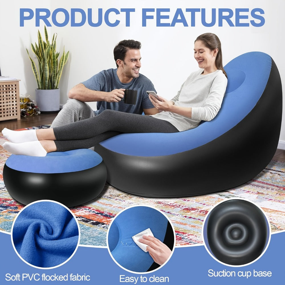 Reclining Inflatable Sofa with Adjustable Backrest and Tool-Free Assembly for Living Room detail image - detail view 6