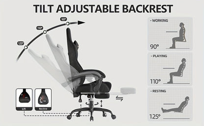 Reclining Velvet Gaming Chair, Ergonomic Video Game Chair for Home Office detail image - detail view 16
