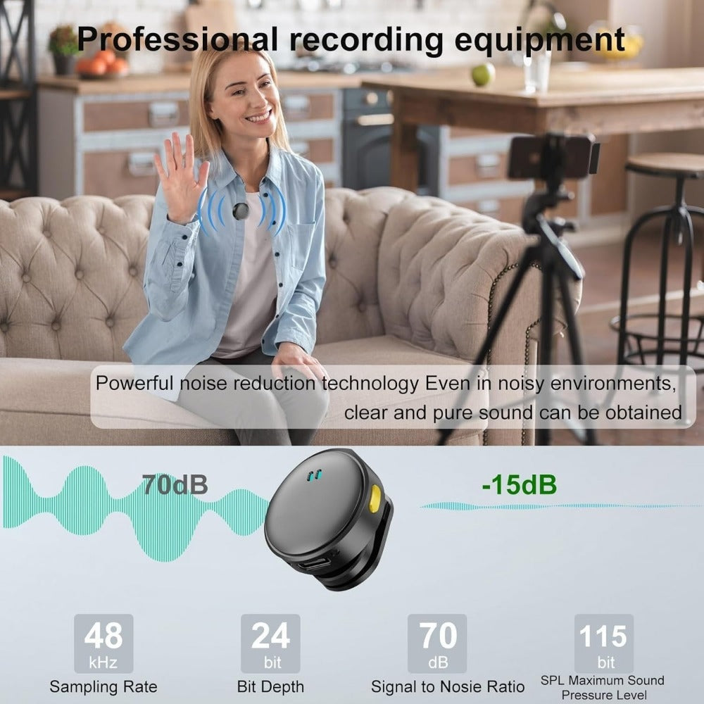 Recording Microphone, 2pcs, Wireless, USB-C, Microphones for Recording and Streaming detail image - detail view 4